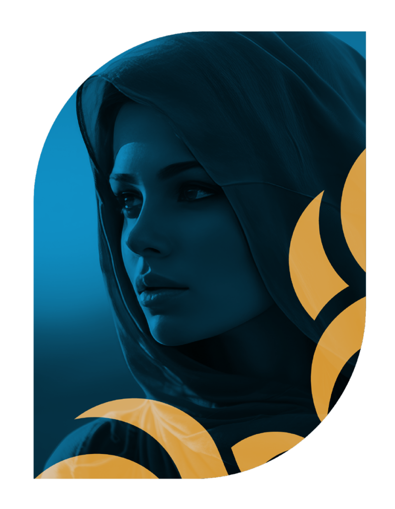 Qatarian Lady behind Jadayel Tourism Logo